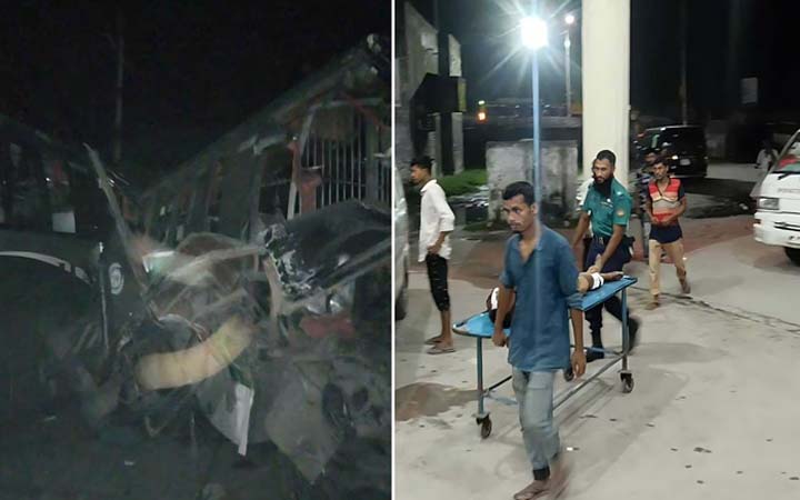 রংপুরে দুই বাসের মুখোমুখি সংঘর্ষ, আহত ১০